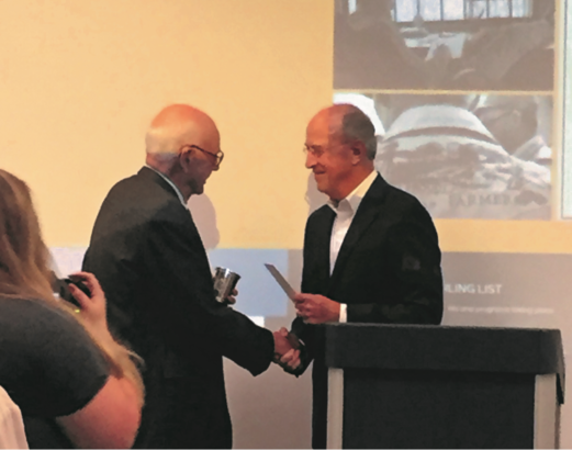 Author Wendell Berry receives the inaugural Carl West Award in 2019.
